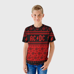 Детская футболка 3D AC/DC christmas sweater - фото 2