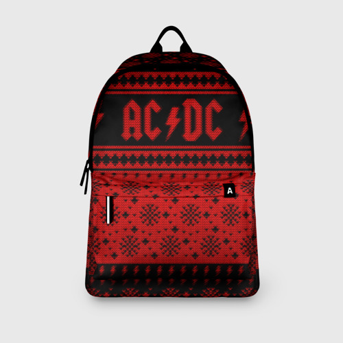 Рюкзак 3D с принтом AC/DC christmas sweater, вид сбоку #3