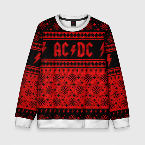 Детский свитшот 3D AC/DC christmas sweater, цвет 3D печать