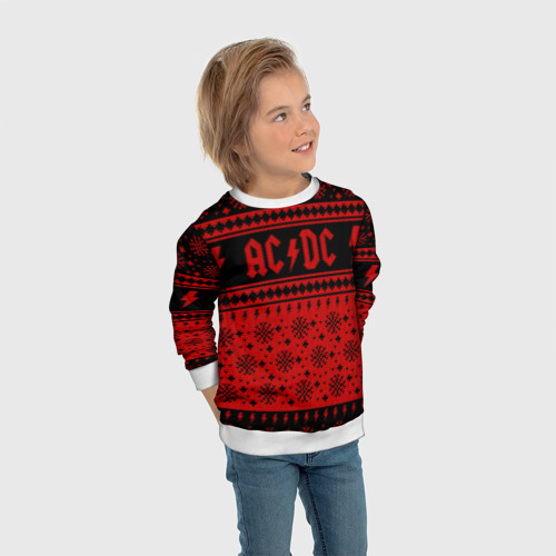 Детский свитшот 3D AC/DC christmas sweater, цвет 3D печать - фото 5