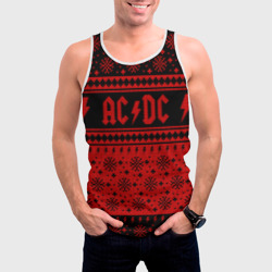 Мужская майка 3D AC/DC christmas sweater - фото 2