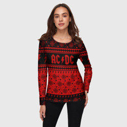 Женский лонгслив 3D AC/DC christmas sweater - фото 2