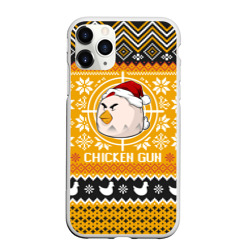 Чехол для iPhone 11 Pro Max матовый Chicken gun christmas sweater