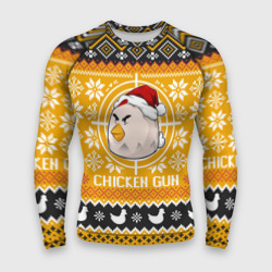 Мужской рашгард 3D Chicken gun christmas sweater