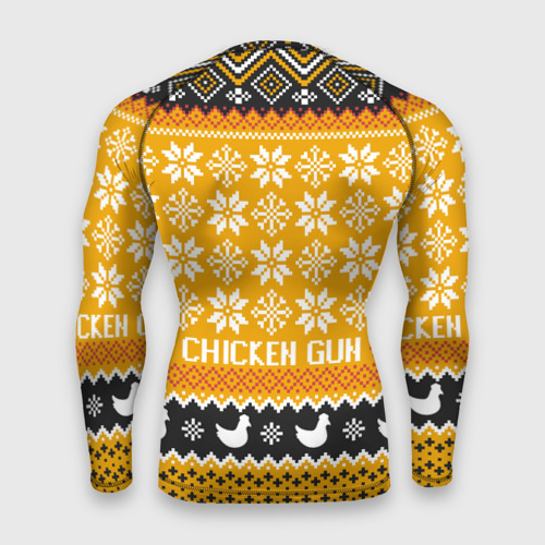 Мужской рашгард 3D Chicken gun christmas sweater, цвет 3D печать - фото 2