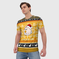 Мужская футболка 3D Chicken gun christmas sweater - фото 2