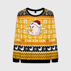 Мужской свитшот 3D Chicken gun christmas sweater