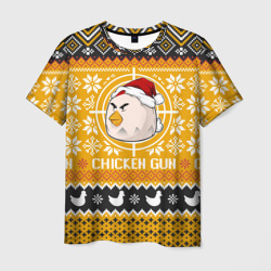 Мужская футболка 3D Chicken gun christmas sweater