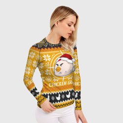 Женский рашгард 3D Chicken gun christmas sweater - фото 2