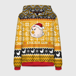 Мужская толстовка 3D Chicken gun christmas sweater