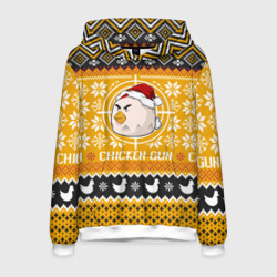 Мужская толстовка 3D Chicken gun christmas sweater