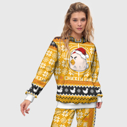Женский костюм с толстовкой 3D Chicken gun christmas sweater - фото 2