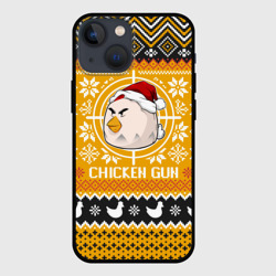 Чехол для iPhone 13 mini Chicken gun christmas sweater
