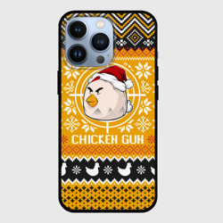 Чехол для iPhone 13 Pro Chicken gun christmas sweater