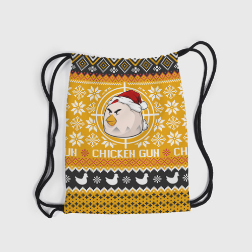 Рюкзак-мешок 3D Chicken gun christmas sweater - фото 6