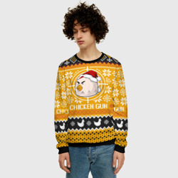 Мужской свитшот 3D Chicken gun christmas sweater - фото 2