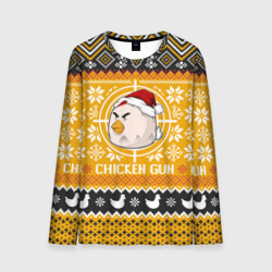 Мужской лонгслив 3D Chicken gun christmas sweater