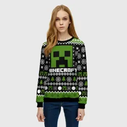 Женский свитшот 3D Minecraft christmas sweater - фото 2