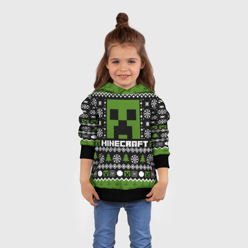 Детская толстовка 3D Minecraft christmas sweater, цвет черный - фото 4