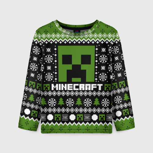 Детский лонгслив 3D Minecraft christmas sweater, цвет 3D печать