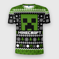 Мужская футболка 3D Slim Minecraft christmas sweater