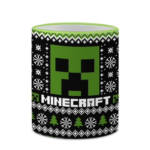 Кружка с полной запечаткой Minecraft christmas sweater, цвет Кант светло-зеленый - фото 4