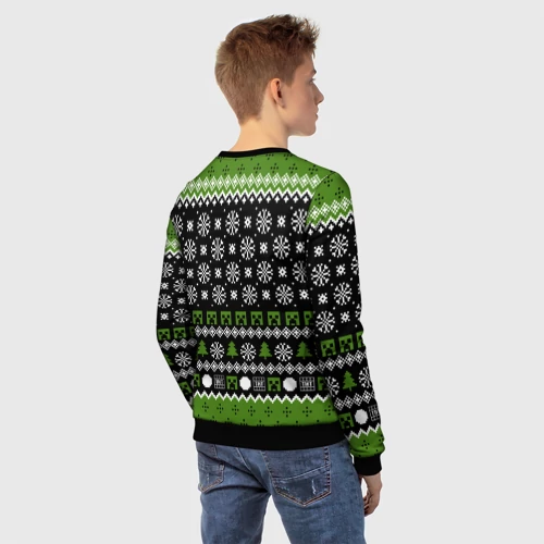 Детский свитшот 3D Minecraft christmas sweater - фото 4