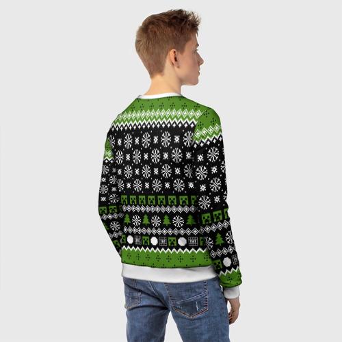 Детский свитшот 3D Minecraft christmas sweater, цвет 3D печать - фото 4