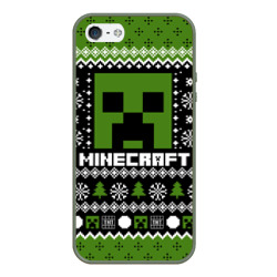 Чехол для iPhone 5/5S матовый Minecraft christmas sweater