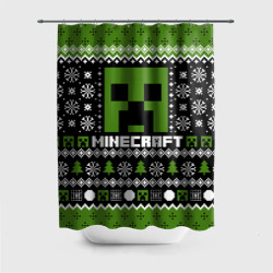 Штора 3D для ванной Minecraft christmas sweater