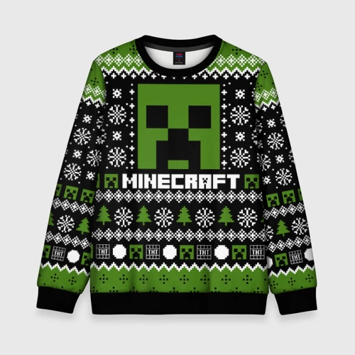 Детский свитшот 3D Minecraft christmas sweater