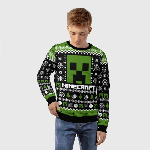 Детский свитшот 3D Minecraft christmas sweater - фото 3