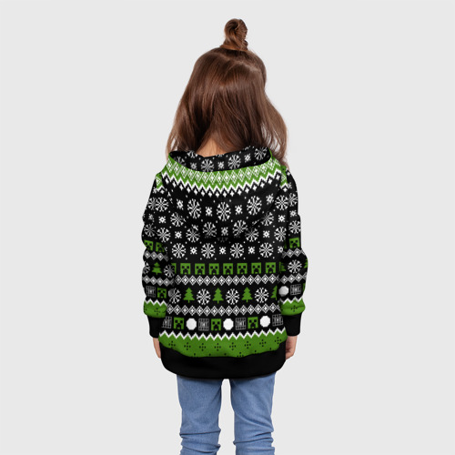 Детская толстовка 3D Minecraft christmas sweater, цвет черный - фото 5