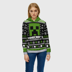 Женская толстовка 3D Minecraft christmas sweater - фото 2