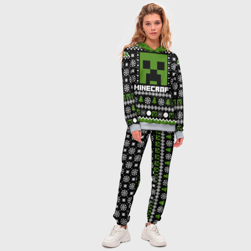 Женский костюм с толстовкой 3D Minecraft christmas sweater, цвет меланж - фото 5