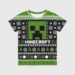 Детская футболка 3D Minecraft christmas sweater