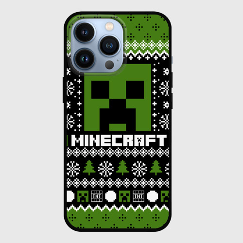 Чехол для iPhone 13 Pro Minecraft christmas sweater