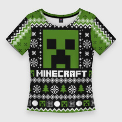 Женская футболка 3D Slim Minecraft christmas sweater