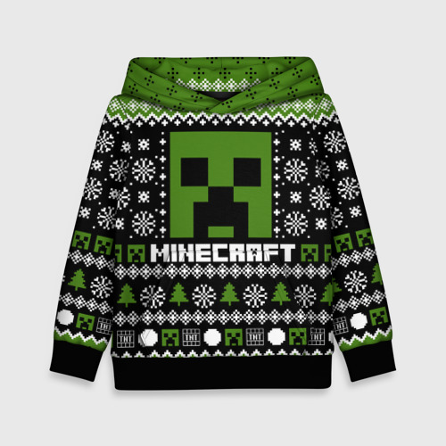 Детская толстовка 3D Minecraft christmas sweater, цвет черный