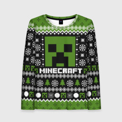 Женский лонгслив 3D Minecraft christmas sweater