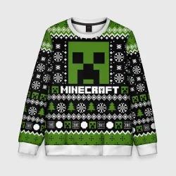 Детский свитшот 3D Minecraft christmas sweater
