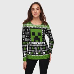 Женский лонгслив 3D Minecraft christmas sweater - фото 2