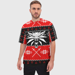 Мужская футболка oversize 3D The Witcher christmas sweater - фото 2