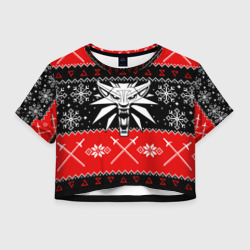 Женская футболка Crop-top 3D The Witcher christmas sweater