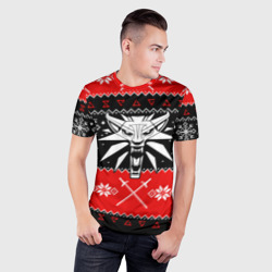 Мужская футболка 3D Slim The Witcher christmas sweater - фото 2