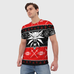 Мужская футболка 3D The Witcher christmas sweater - фото 2