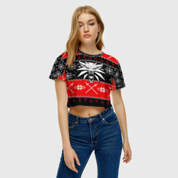 Женская футболка Crop-top 3D The Witcher christmas sweater - фото 2