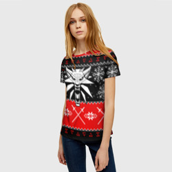 Женская футболка 3D The Witcher christmas sweater - фото 2
