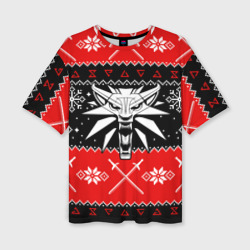 Женская футболка oversize 3D The Witcher christmas sweater