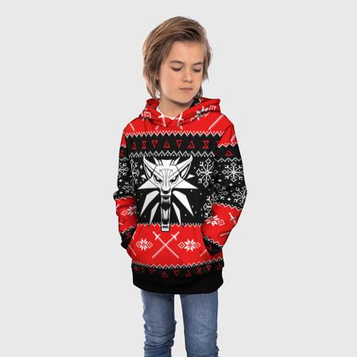 Детская толстовка 3D The Witcher christmas sweater, цвет черный - фото 3
